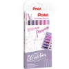 Zestaw pisaków Brush Sign Pen Twin - Pentel - Różowe Flamingi, 6 szt.