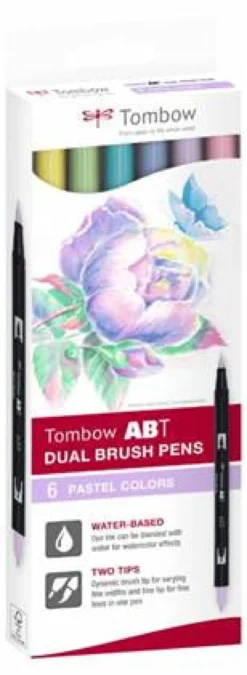 Zestaw pisaków Dual Brush Pen Pastel - Tombow - 6 szt.