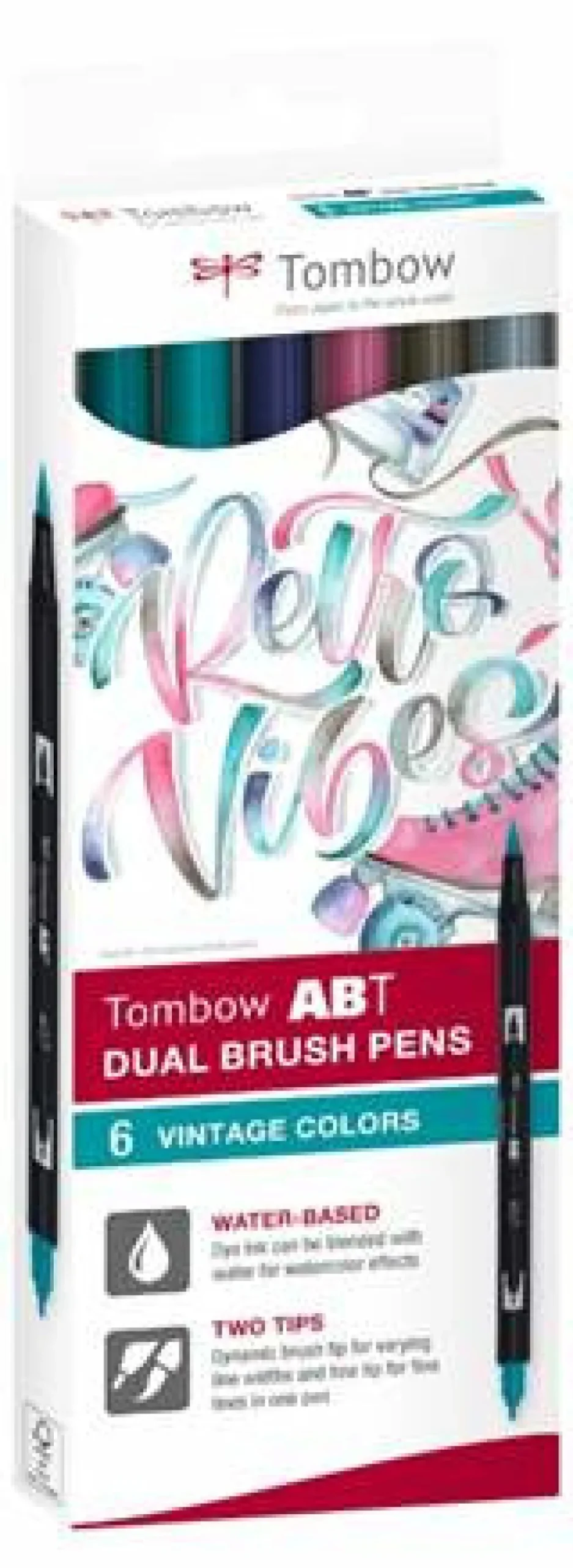 Zestaw pisaków Dual Brush Pen Vintage - Tombow - 6 szt.