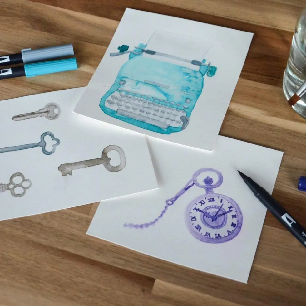 Zestaw pisaków Dual Brush Pen Vintage - Tombow - 6 szt.