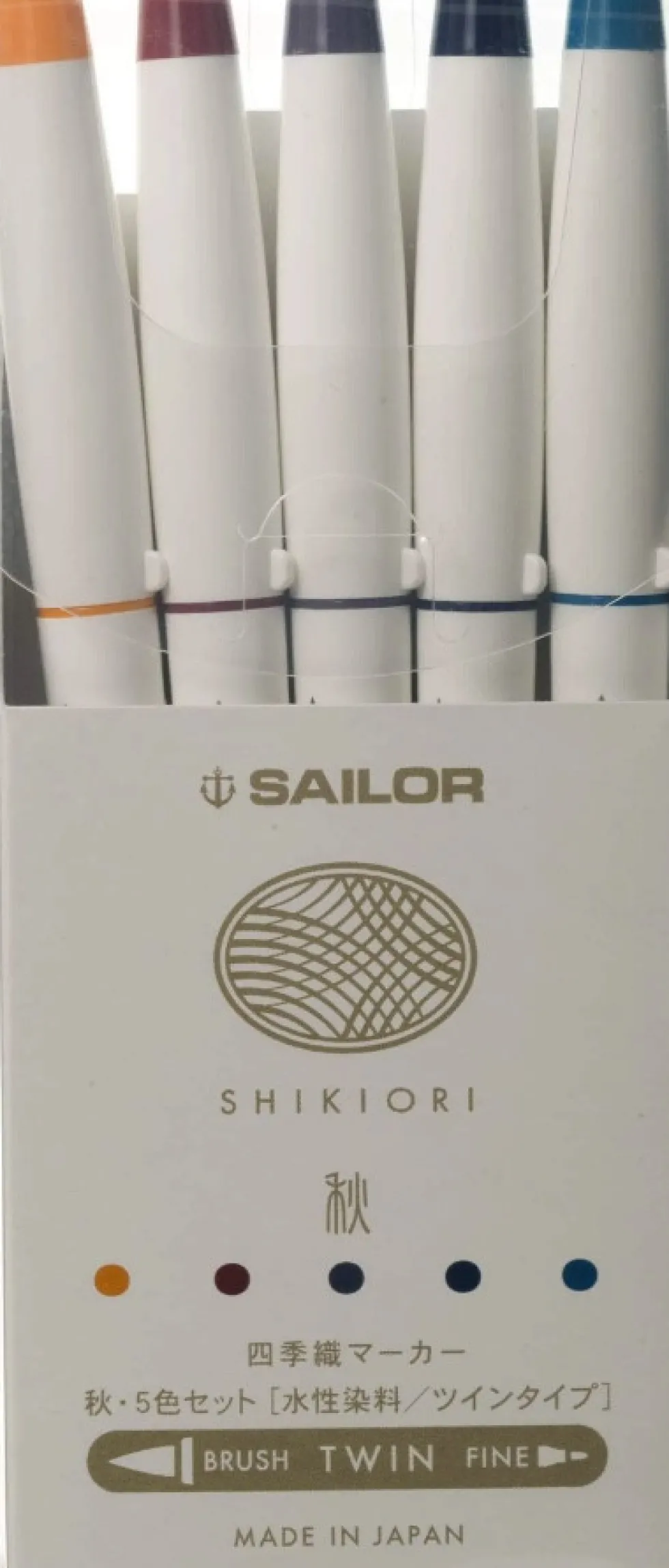 Zestaw pisaków dwustronnych Shikiori 4 Seasons - Sailor - Autumn 5 szt.