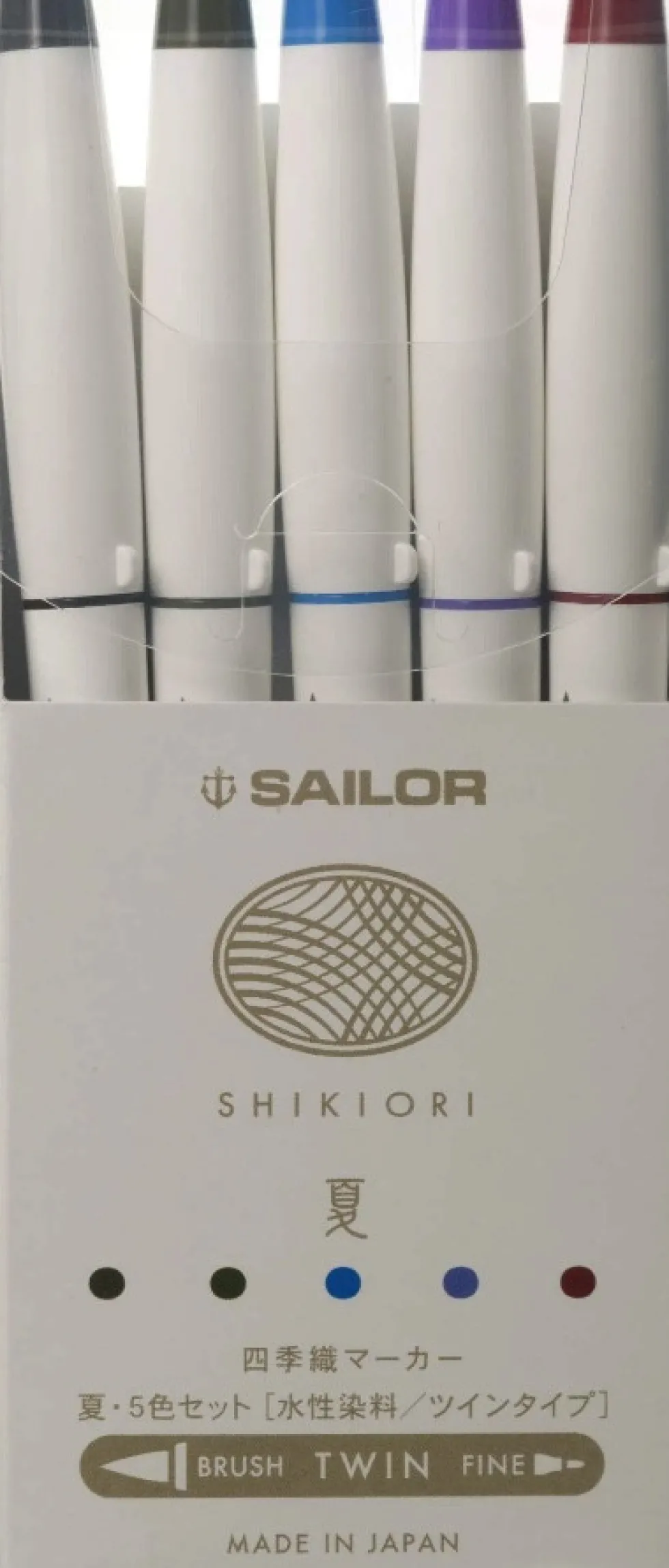 Zestaw pisaków dwustronnych Shikiori 4 Seasons - Sailor - Summer 5 szt.