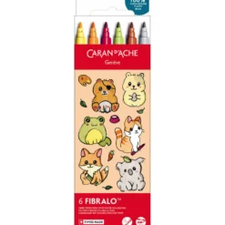 Zestaw pisaków Fibralo Kawaii Animals - Caran d'Ache - 6 szt.