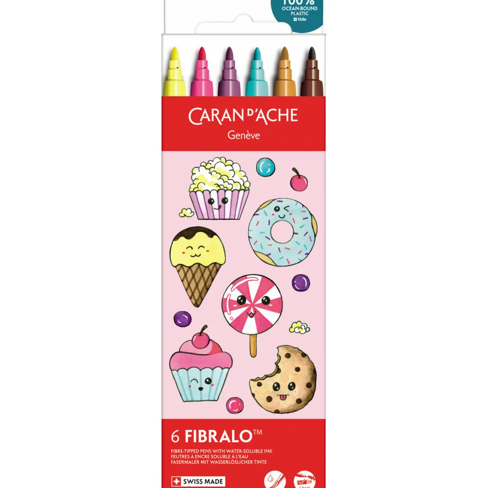 Zestaw pisaków Fibralo Kawaii Candy - Caran d'Ache - 6 szt.
