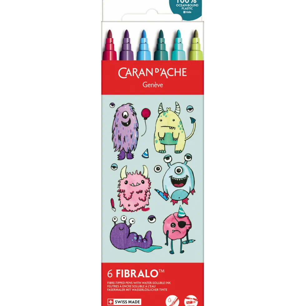 Zestaw pisaków Fibralo Kawaii Monsters - Caran d'Ache - 6 szt.