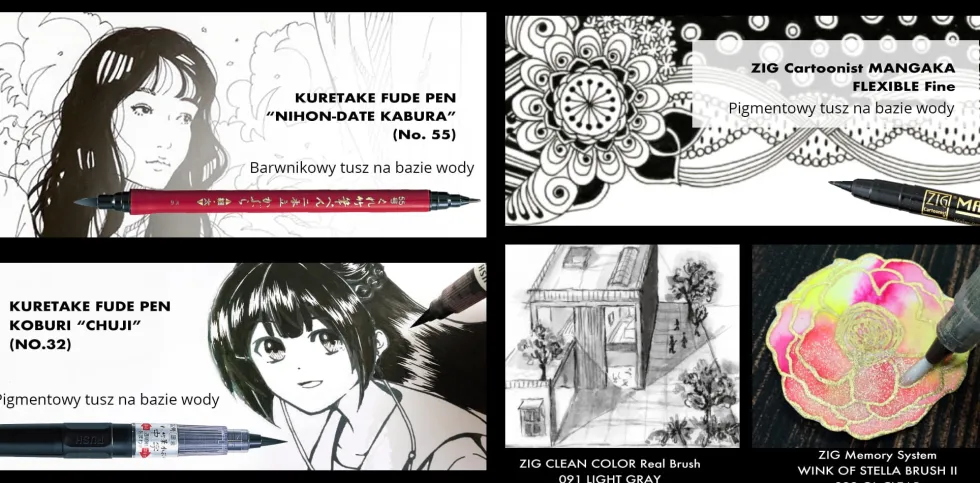 Zestaw pisaków Ilustration Basic Set 3, Inktober 2022 - Kuretake - 5 szt.