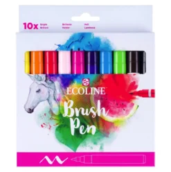 Zestaw pisaków pędzelkowych Ecoline Bright - Talens - 10 szt.