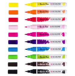 Zestaw pisaków pędzelkowych Ecoline Bright - Talens - 10 szt.
