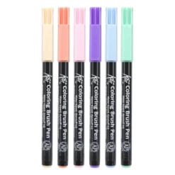 Zestaw pisaków pędzelkowych Koi Coloring Brush Pen - Sakura - Sweets, 6 szt.