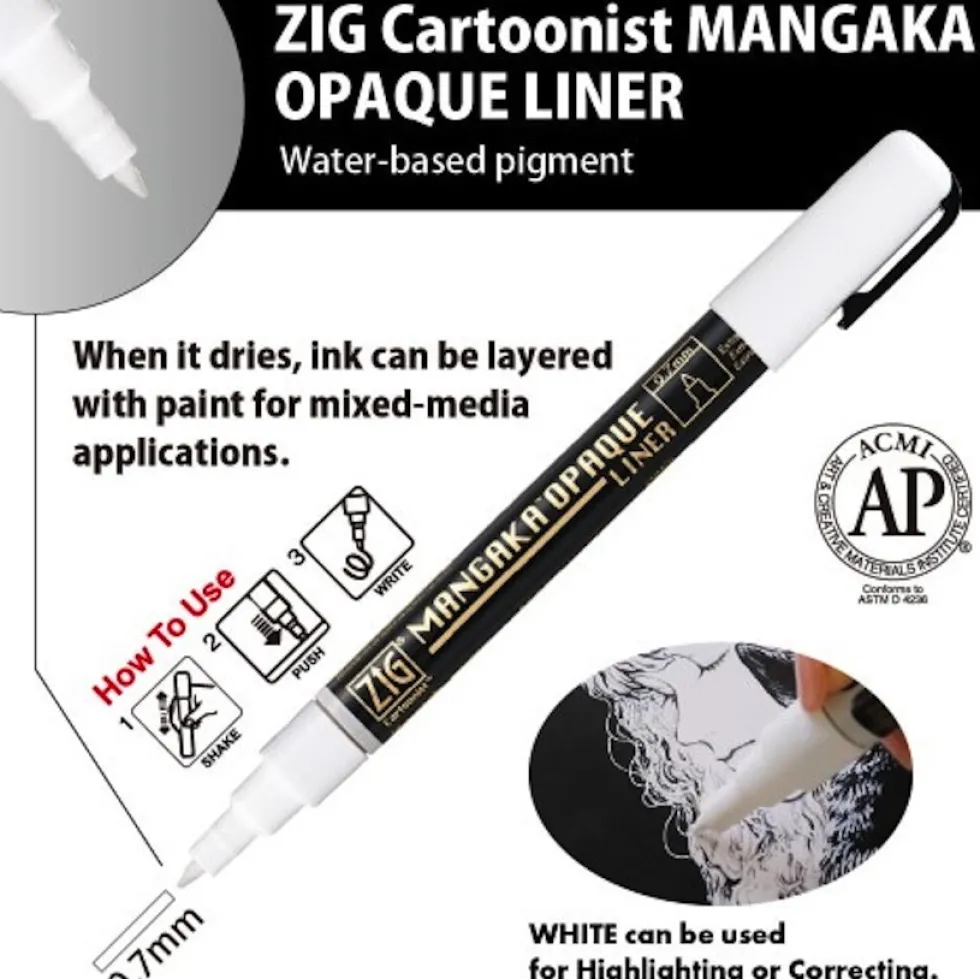 Zestaw pisaków ZIG Cartoonist Mangaka Opaque Liner - Kuretake - 4 szt.