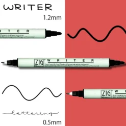 Zestaw pisaków Zig Twin Black Marker - Kuretake - 4 szt.