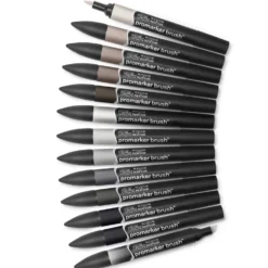 Zestaw Promarker Brush - Winsor & Newton - Neutral tones, 12 + 1 szt.