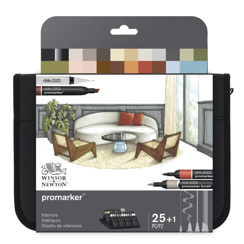 Zestaw Promarker Interiors w etui - Winsor & Newton - 25 szt.