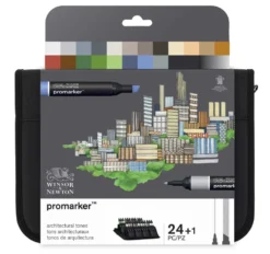 Zestaw Promarker w etui - Winsor & Newton - Architectural Tones, 25 szt.