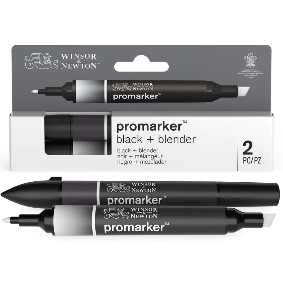 Zestaw Promarker - Winsor & Newton - Black & Blender, 2 szt.