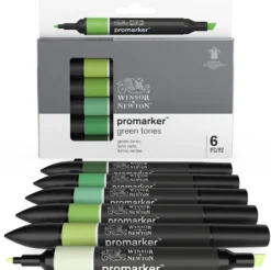 Zestaw Promarker - Winsor & Newton - Green Tones, 6 szt.