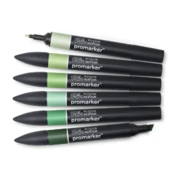 Zestaw Promarker - Winsor & Newton - Green Tones, 6 szt.