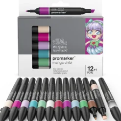 Zestaw Promarker - Winsor & Newton - Manga Chibi, 12 + 1 szt.