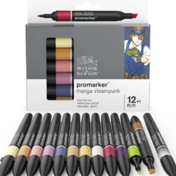 Zestaw Promarker - Winsor & Newton - Manga Steampunk, 12 + 1 szt.