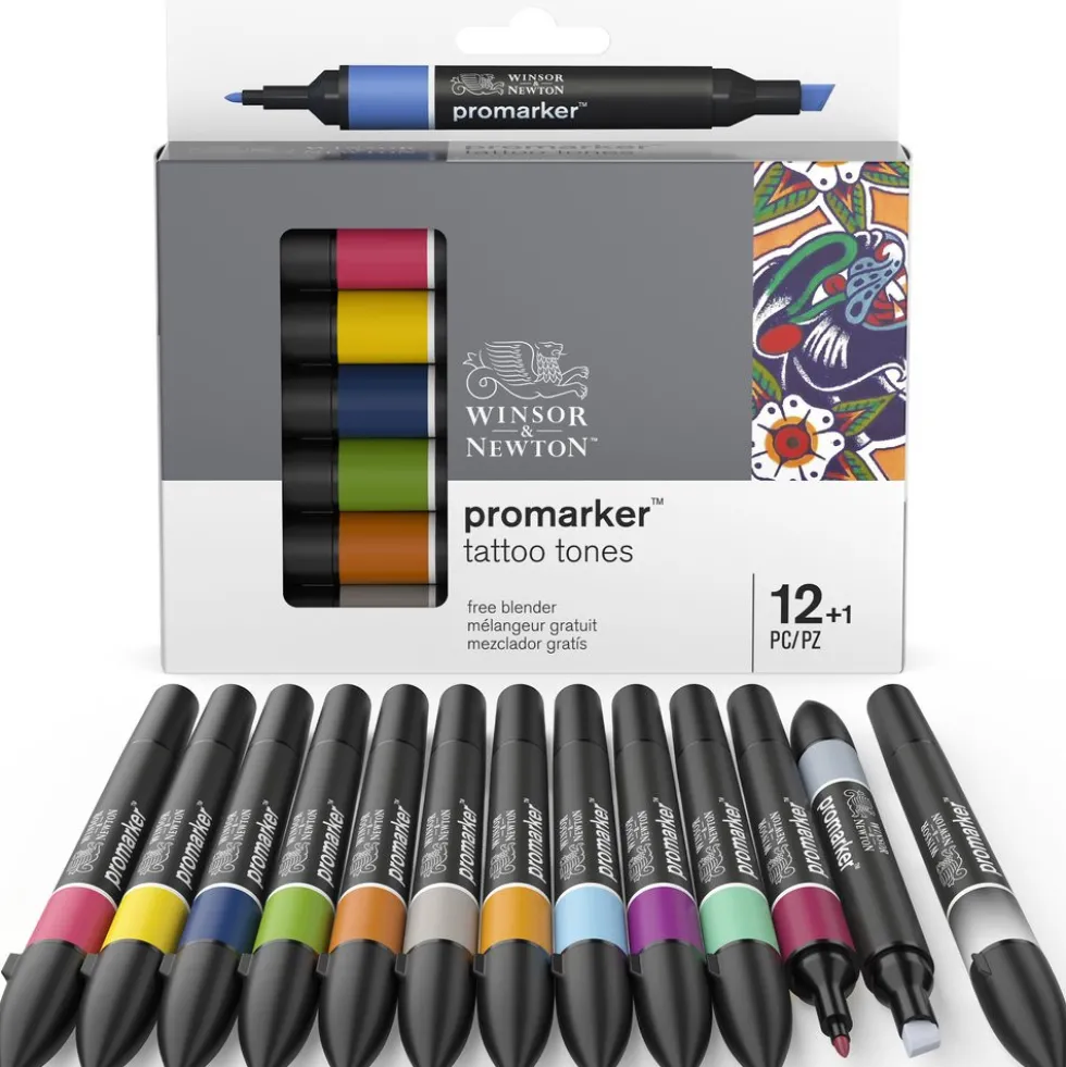 Zestaw Promarker - Winsor & Newton - Tattoo Tones, 12+1 szt.