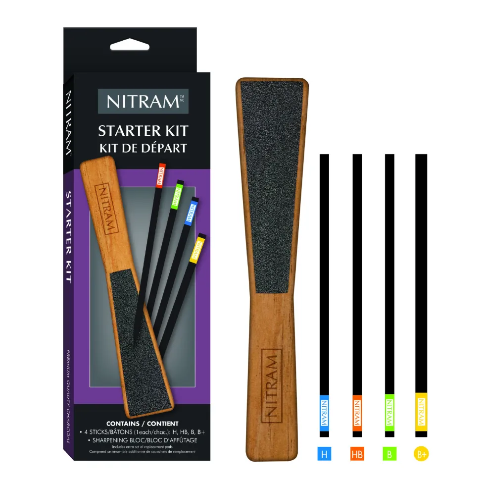 Zestaw startowy węgli z ostrzałką Starter Kit - Nitram - 5 szt.