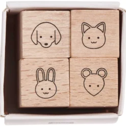 Zestaw stempli drewnianych Animals - Rico Design - 4 szt.