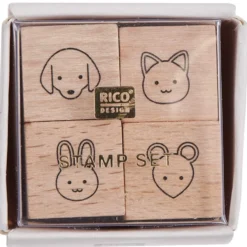 Zestaw stempli drewnianych Animals - Rico Design - 4 szt.