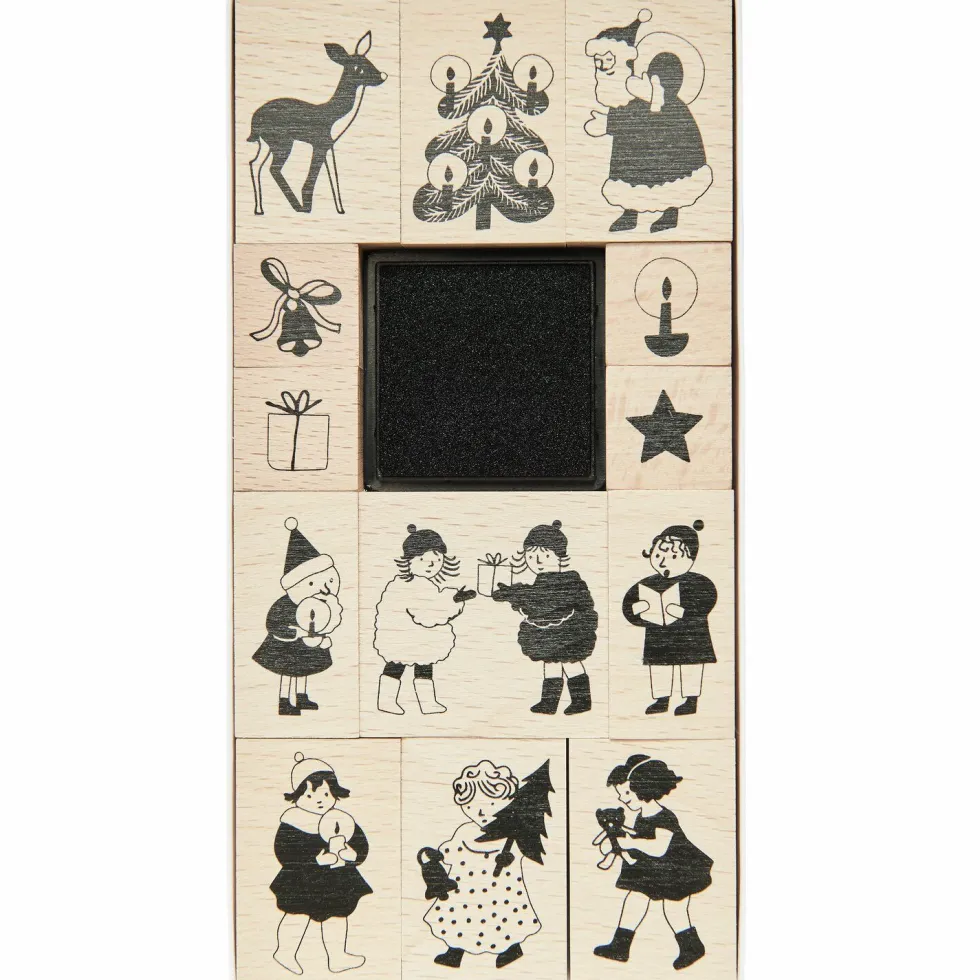 Zestaw stempli drewnianych Christmas Kids - Paper Poetry - 13 szt.