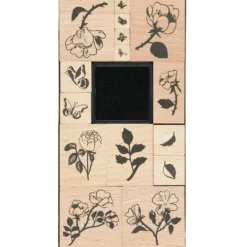 Zestaw stempli drewnianych Roses - Paper Poetry - 15 szt.