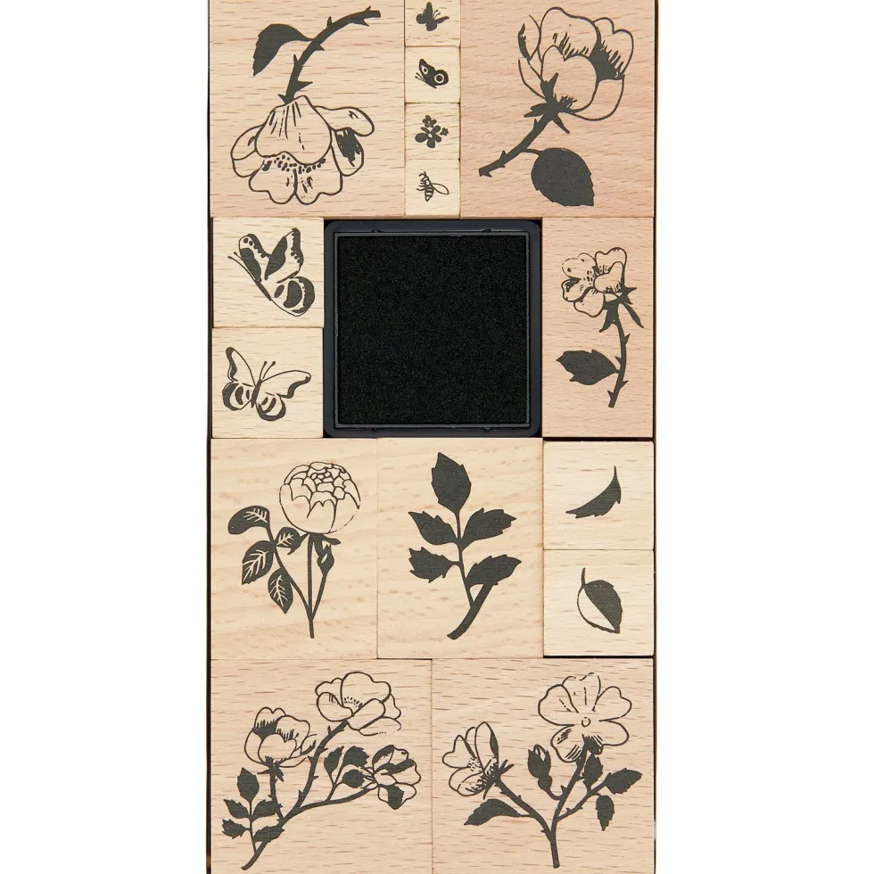 Zestaw stempli drewnianych Roses - Paper Poetry - 15 szt.