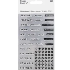 Zestaw stempli silikonowych - Paper Poetry - Bullet Journal, litery drukowane