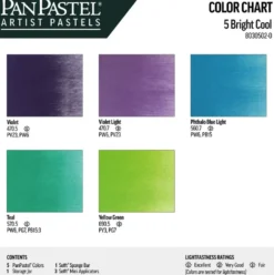 Zestaw suchych pasteli PanPastel Bright Cool - 5 kolorów