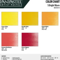 Zestaw suchych pasteli PanPastel Bright Warm - 5 kolorów