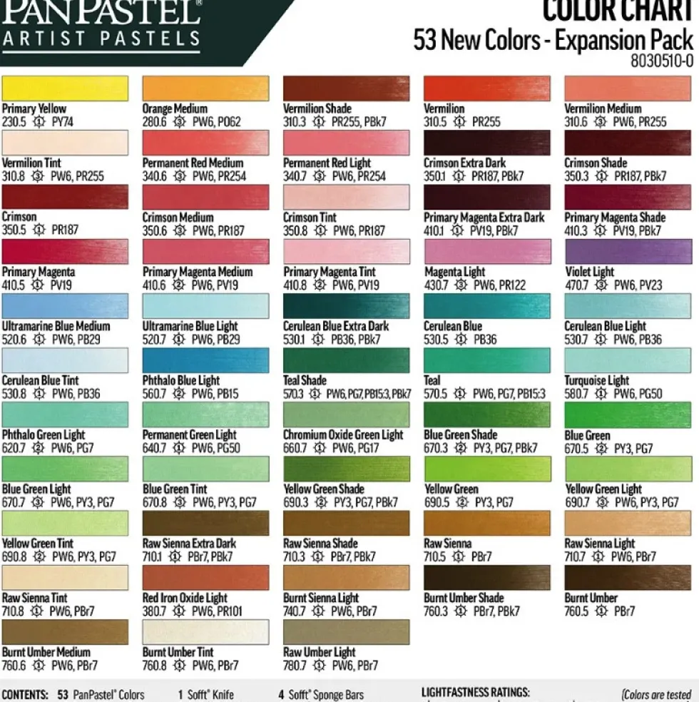 Zestaw suchych pasteli PanPastel Expansion Pack - 53 kolory