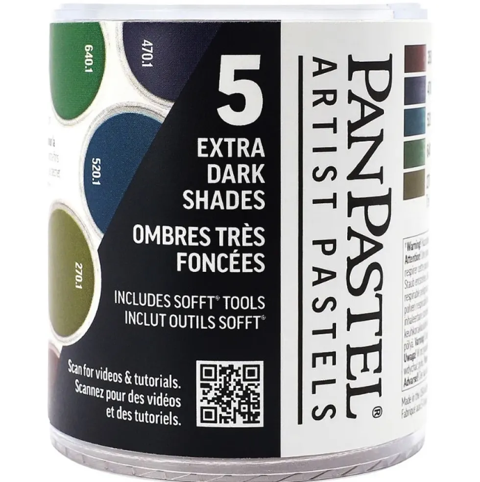 Zestaw suchych pasteli PanPastel Extra Dark Shades - 5 kolorów