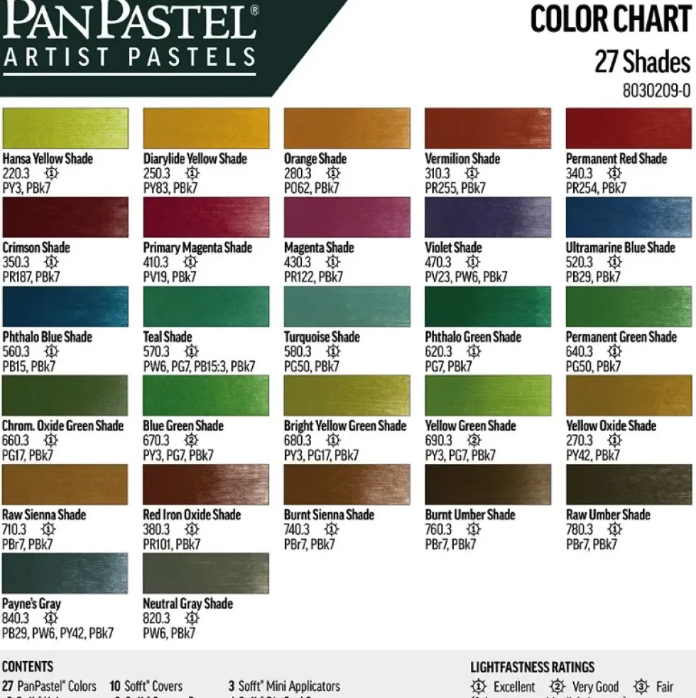 Zestaw suchych pasteli PanPastel Shades - 27 kolorów