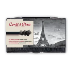 Zestaw suchych pasteli Sketching Carrés - Conté à Paris - Black B 12 szt.