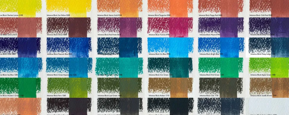 Zestaw sztyftów akwarelowych Inktense Blocks - Derwent - 12 kolorów