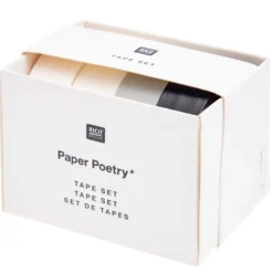 Zestaw taśm Black & White - Paper Poetry - 1,5 cm x 10 m, 4 szt.