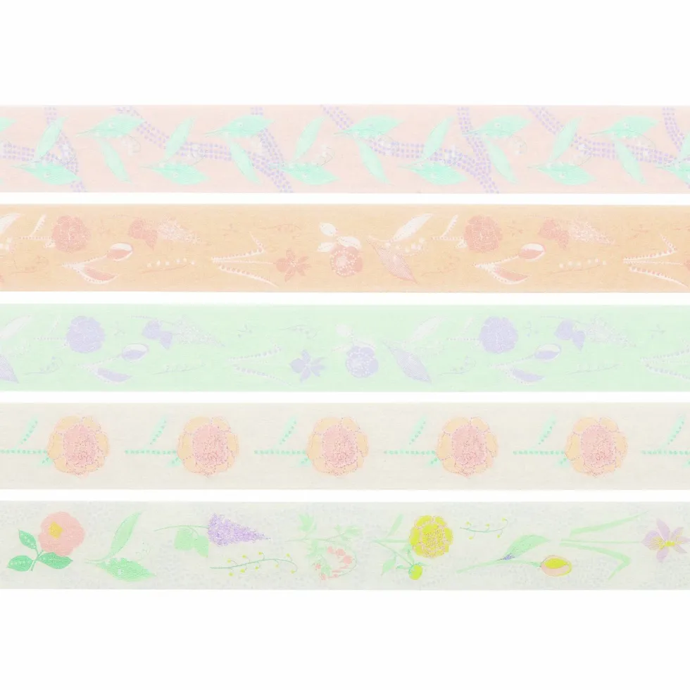 Zestaw taśm washi Flowers Pastel - Paper Poetry - 5 szt.