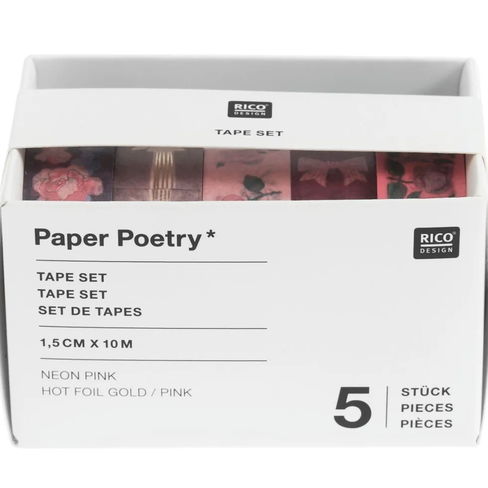 Zestaw taśm washi La Vie En Rose - Paper Poetry - 5 szt.