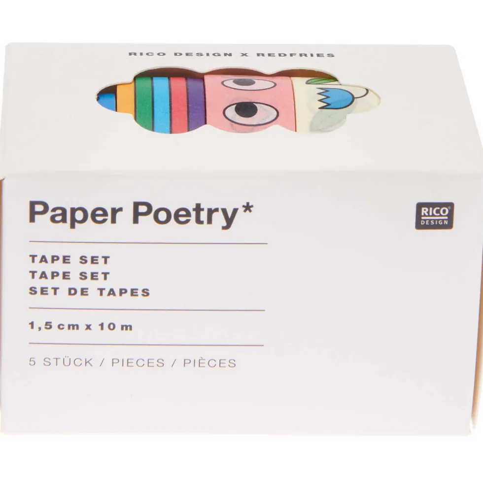 Zestaw taśm washi - Paper Poetry - Eye Candy, 15 mm x 10 m, 5 szt.