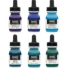 Zestaw tuszów akrylowych Aqua - Liquitex - 6 kolorów x 30 ml