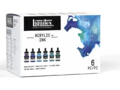 Zestaw tuszów akrylowych Aqua - Liquitex - 6 kolorów x 30 ml