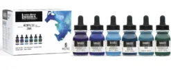 Zestaw tuszów akrylowych Aqua - Liquitex - 6 kolorów x 30 ml