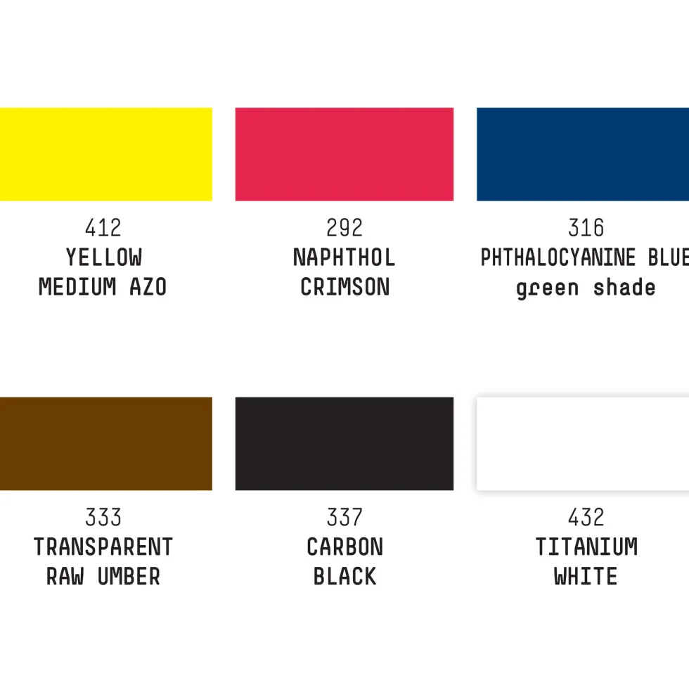 Zestaw tuszów akrylowych Essentials - Liquitex - 6 kolorów x 30 ml