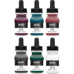 Zestaw tuszów akrylowych Muted Colors - Liquitex - 6 kolorów x 30 ml