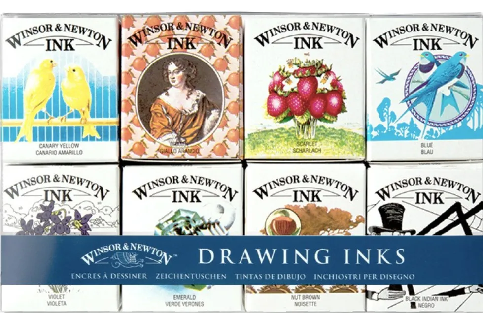 Zestaw tuszów rysunkowych Henry - Winsor & Newton - 8 szt.