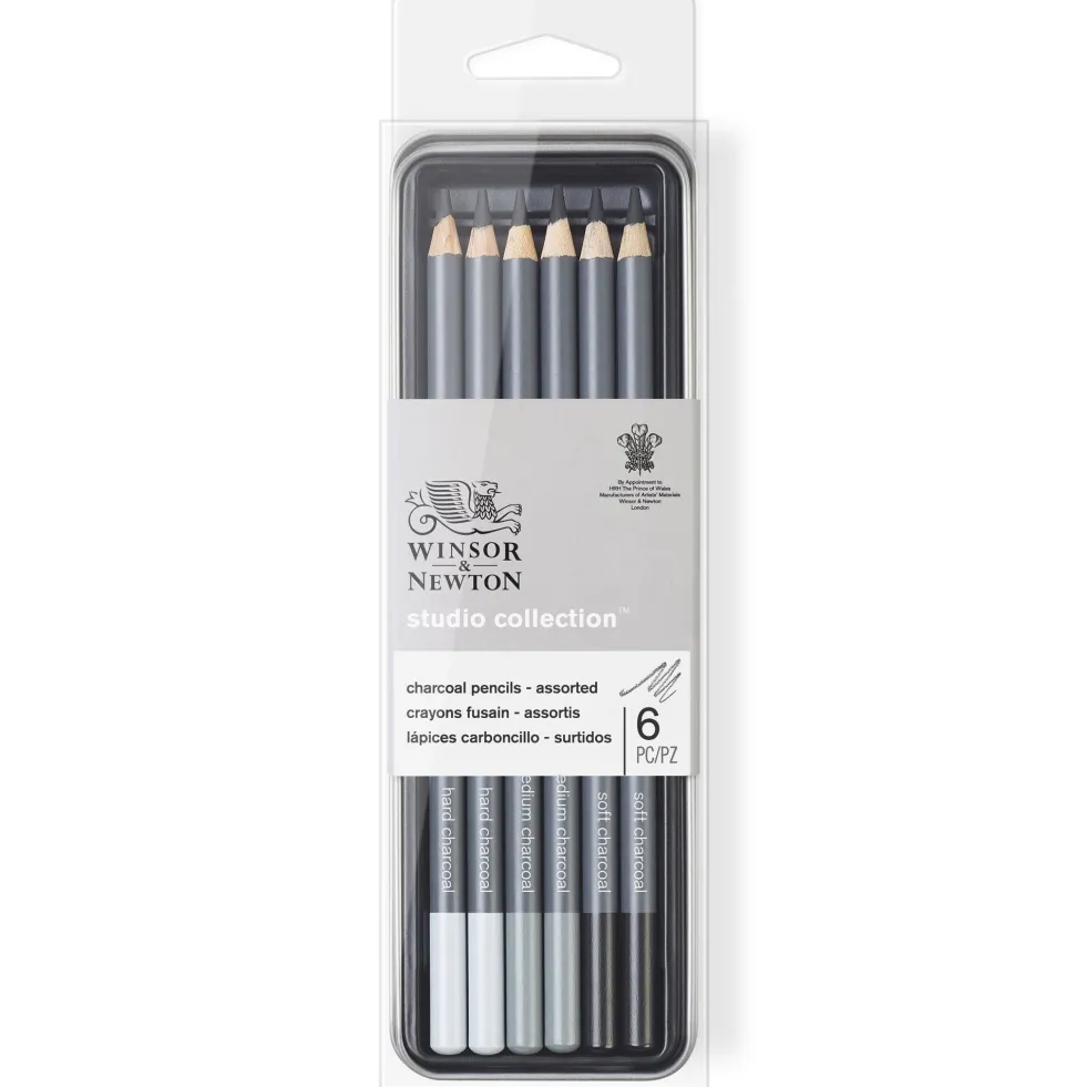 Zestaw węgli w ołówku Studio Collection - Winsor & Newton - 6 szt.