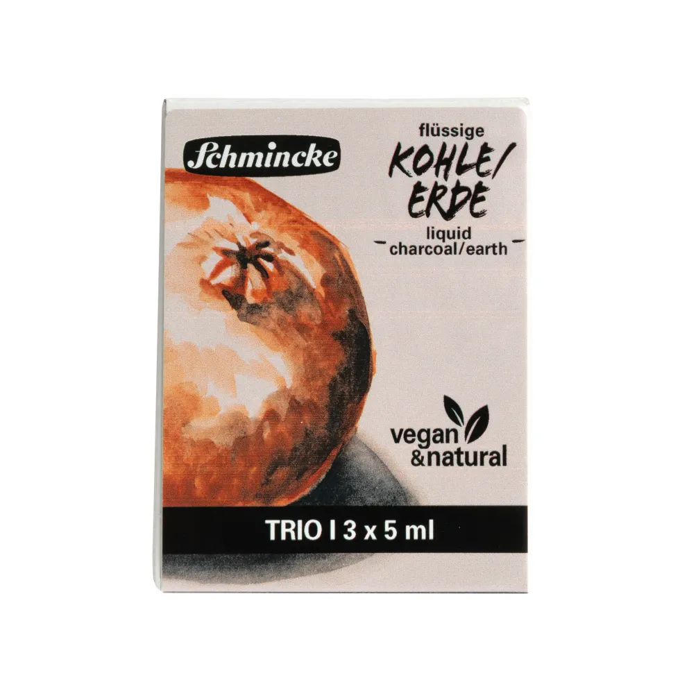 Zestaw węgli w płynie Earth - Schmincke - 3 kolory x 5 ml